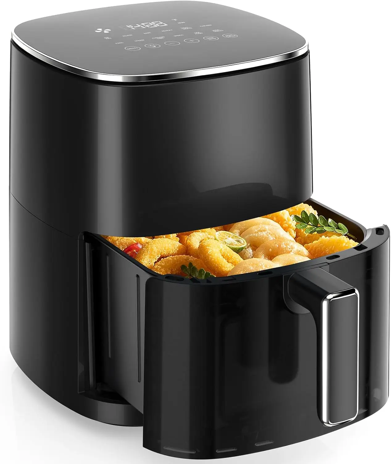 

Квадратная аэрофритюрница 6QT с окном, духовка 12-в-1 для семьи, 400 Вт ° F Rapid Air Crispy Tech, корзина с антипригарным покрытием, легко моющаяся