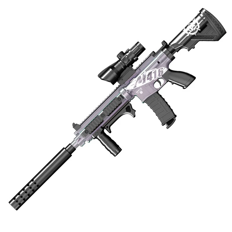 Kinderen Handleiding Zachte Kogel M416 Zachte Kogel Pistool Kan Vuren Machinepistool Model Jongen Speelgoed Pistool Actie Laden Assault Rifle