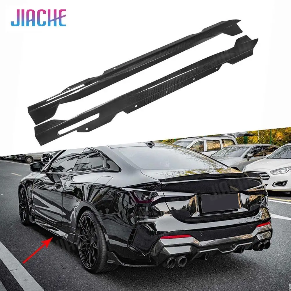 

2Pcs/Set For BMW 4 Series G22 G23 Coupe 2021 + Side Skirt Extension Rocker Panel Body Kit Lip Splitters Car Accessories