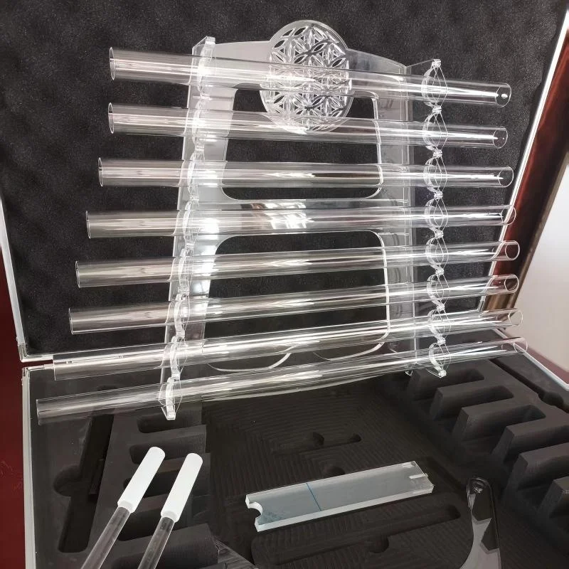 High-end 7-string Crystal Harp Set Meditation Sound Therapy Percussion 432Hz Seven-string Chime with Hammer