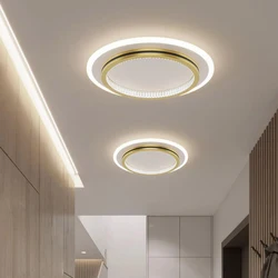 Modern Acrylic LED Ceiling Lamps Gold Black Aisle Lights For Bedrooms Hallway Cloakroom Entrance Balcony Decor Lighting Fixtures