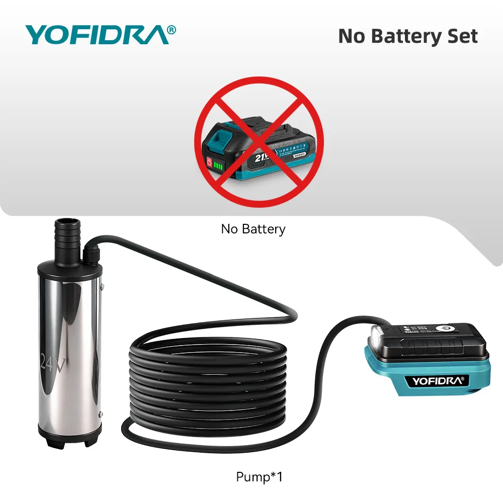 YOFIDRA 50–80 L/min Leistungsstarke elektrische Wasserpumpe, Ölpumpe, Betankungspistole, Tauchpumpe für Autos, für Makita 21V Akku