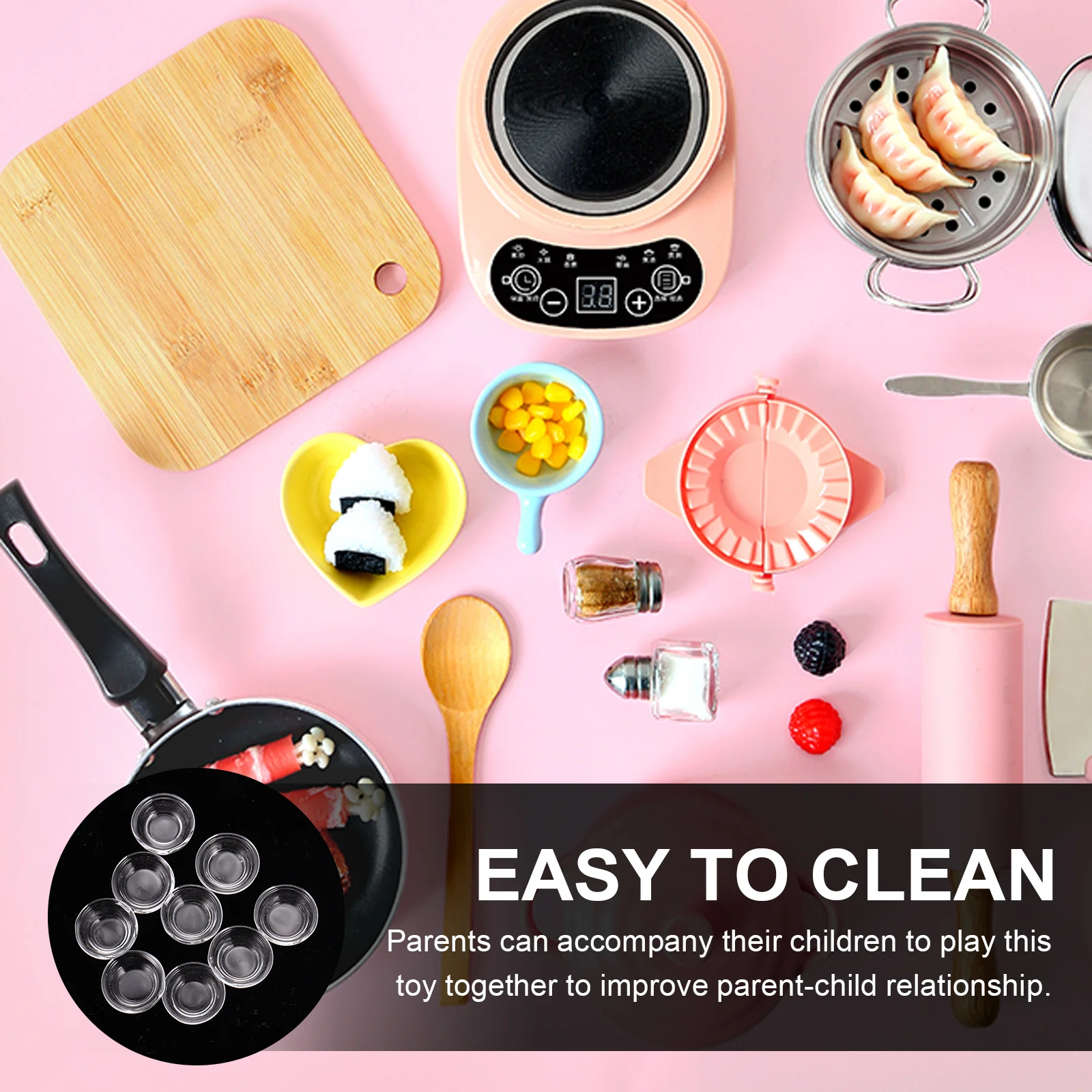 

10Pcs Mini Kitchen Sauce Dishes Eco-Friendly Glass Micro Landscape Decor for Interactive Kids Games Mini Kitchen Sauce Bowl