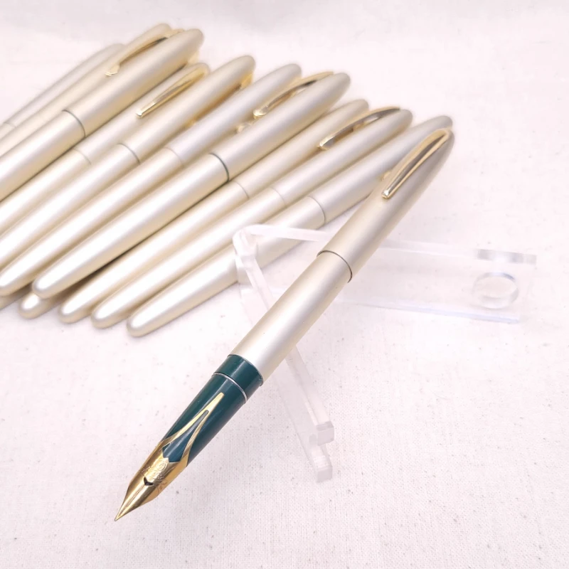 

Original Old Designer CREST Feather Crown Aluminum Fountain Pen Stub F 0.5mm Ink Pen Lightweight Travel Large Bag Tip Stationery