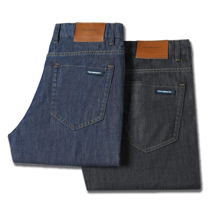 2023 estate nuovi pantaloni Jeans Vintage da uomo pantaloni a vita media in Denim dritto venduto colore Business Jeans neri da uomo taglie forti