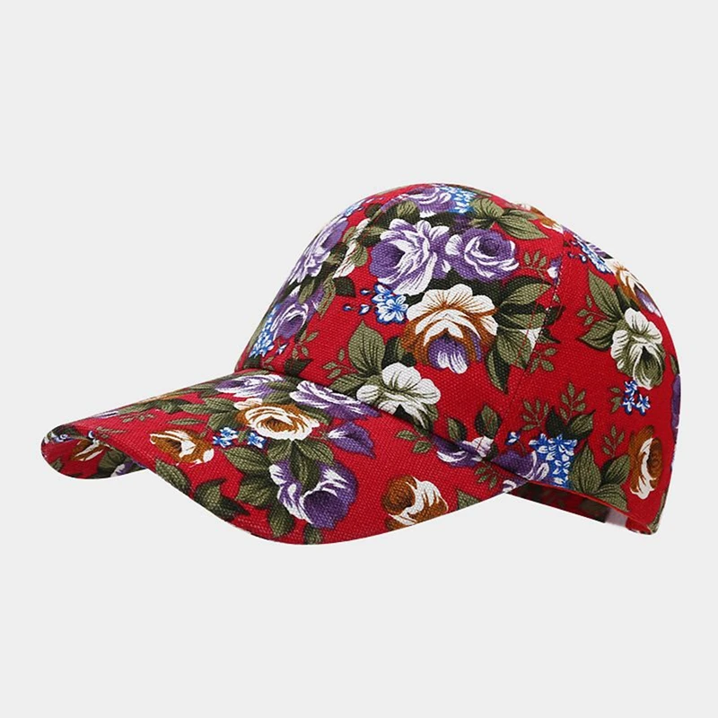 Vintage Flower Baseball Caps Elegant Fashion Sun Hats Women Garden Party Wedding Casquette Trendy Visors Cap Floral Printing Hat