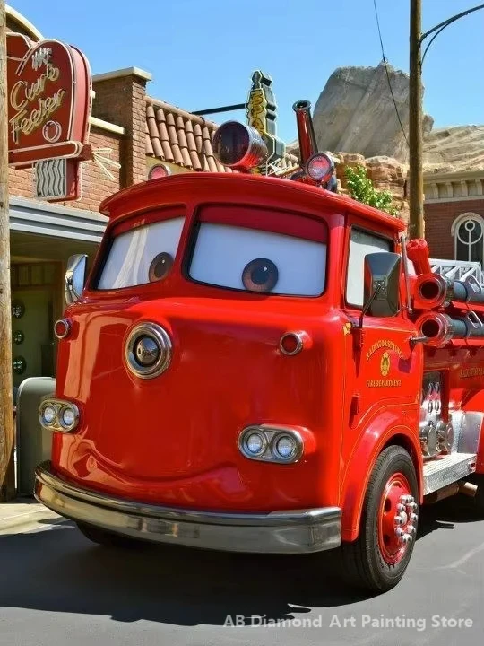 ديزني سيارات الرسوم المتحركة ألواح تلوين حرفية لامعة غرزة الماس التطريز DIY 5D الكرتون فسيفساء الجدار الديكور الفن هدية المنزل