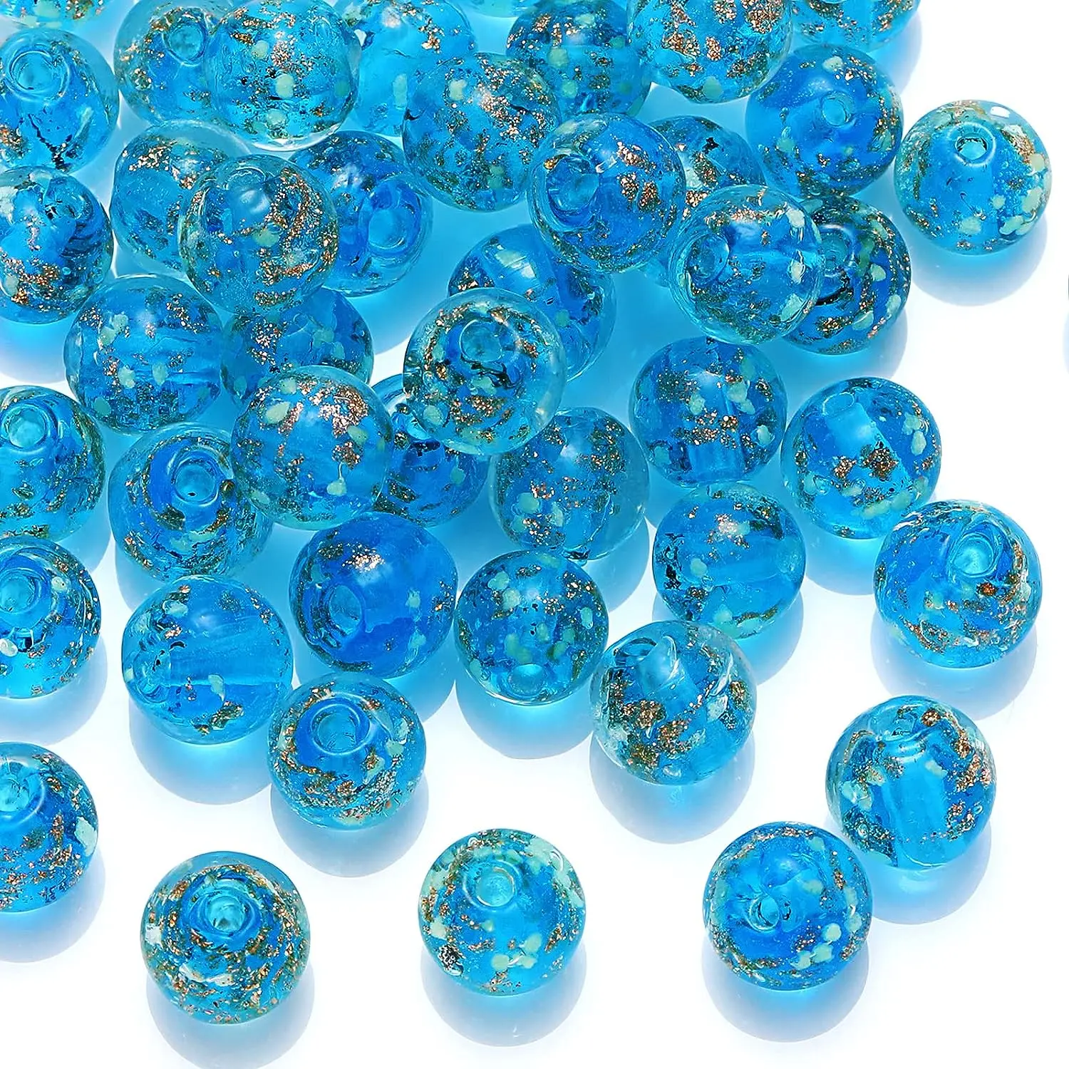 About30pcs Glass and Night Glow Perlen runde Perlen einzigartige lose Perlen handgemachte DIY Schmuck Armbänder Halsketten Ohrringe Schmuck