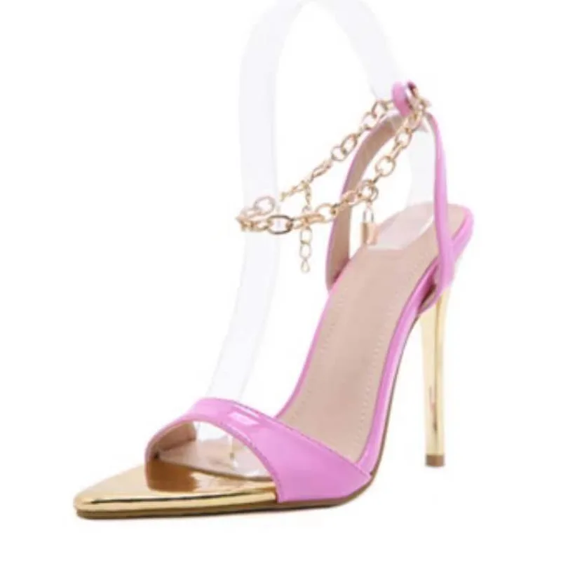 2026 New Party Shoes Woman Thin High Heels Women Sandals Custom Ankle Chain Strap Pumps Ladies Shoes Stiletto Sandales - view 4