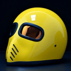 Motorcycle Helmets Motorbike motocross Riding Safety cap Vintage Retro Moto Man Woman Fiberglass Full Face Helmet