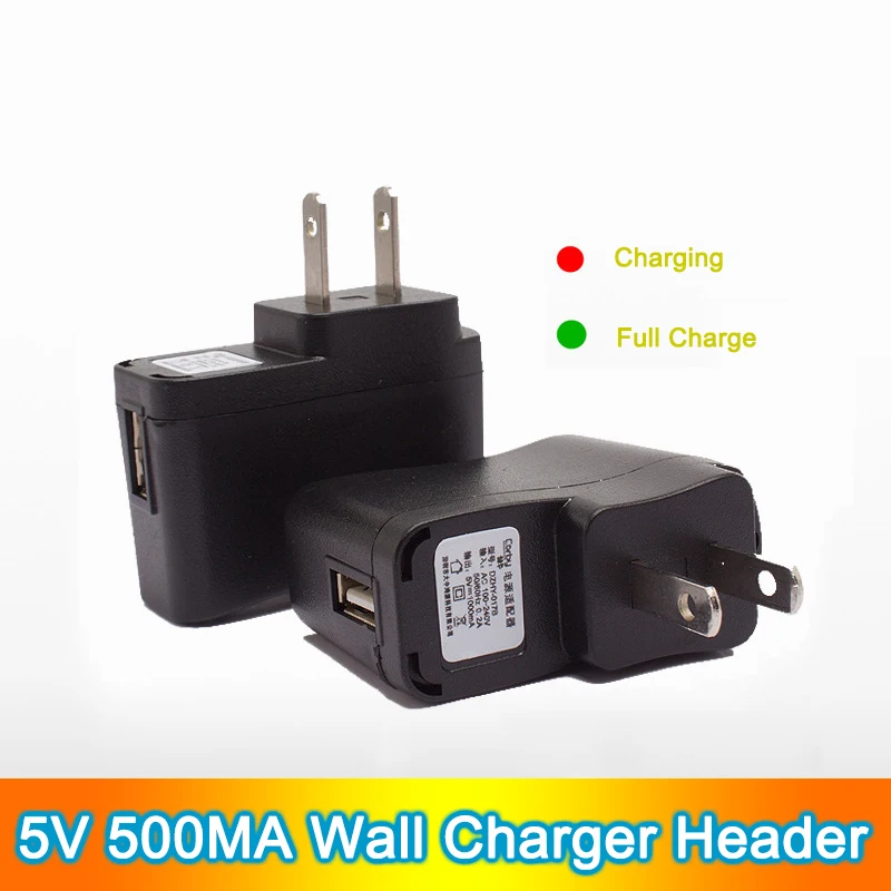 5V 500MA Wall Charge Header LED Light Spare Part for USB Charger Cable USB Fan MP3 MP4 RC Drone Battery Charger Header Accessory