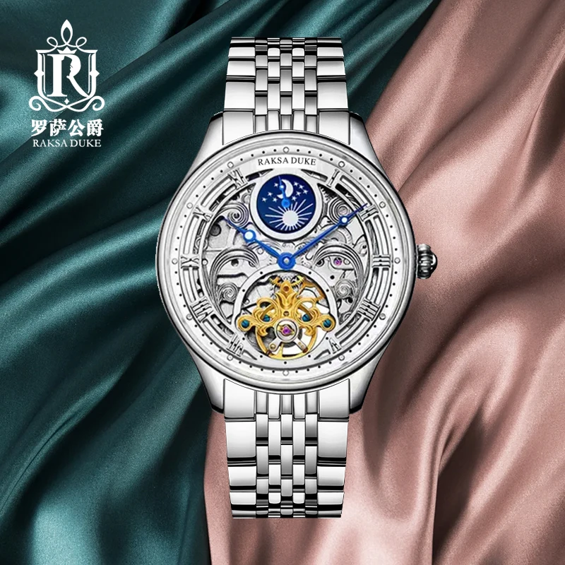 Duke Rosa 2024 nuovo orologio da uomo automatico meccanico impermeabile quadrante grande orologio da lavoro da uomo
