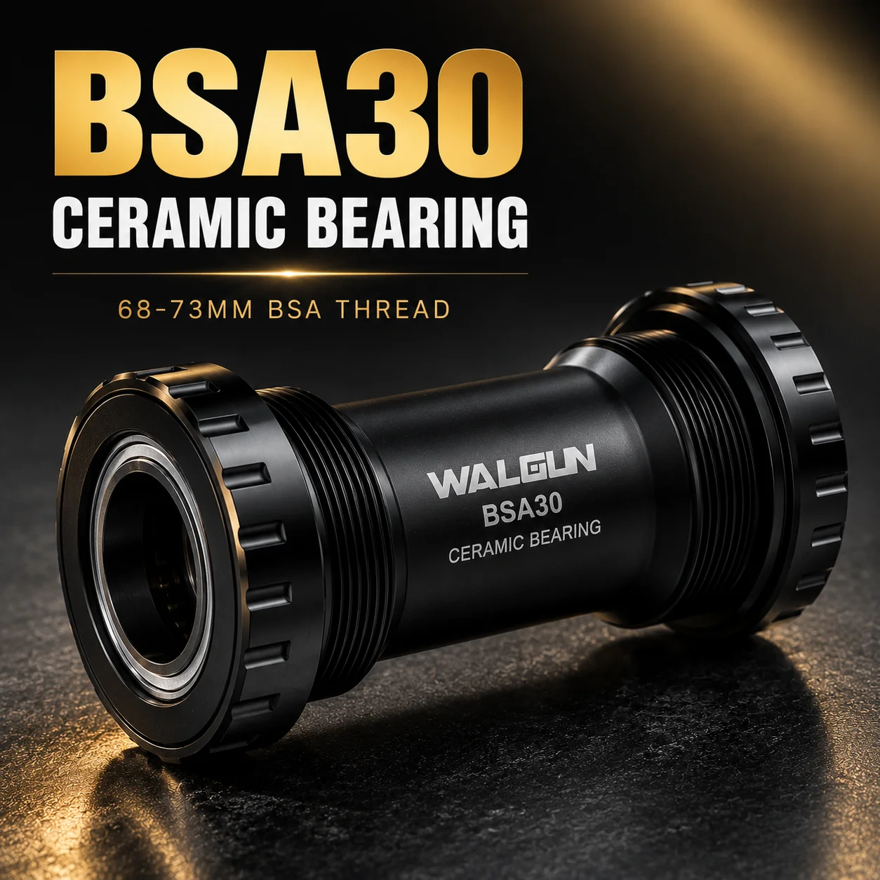 WALGUN BSA30 Ceramic Bottom Bracket AL7075 CNC Sealed Bearing 68-73mm BSA Thread for Road MTB Gravel Bike