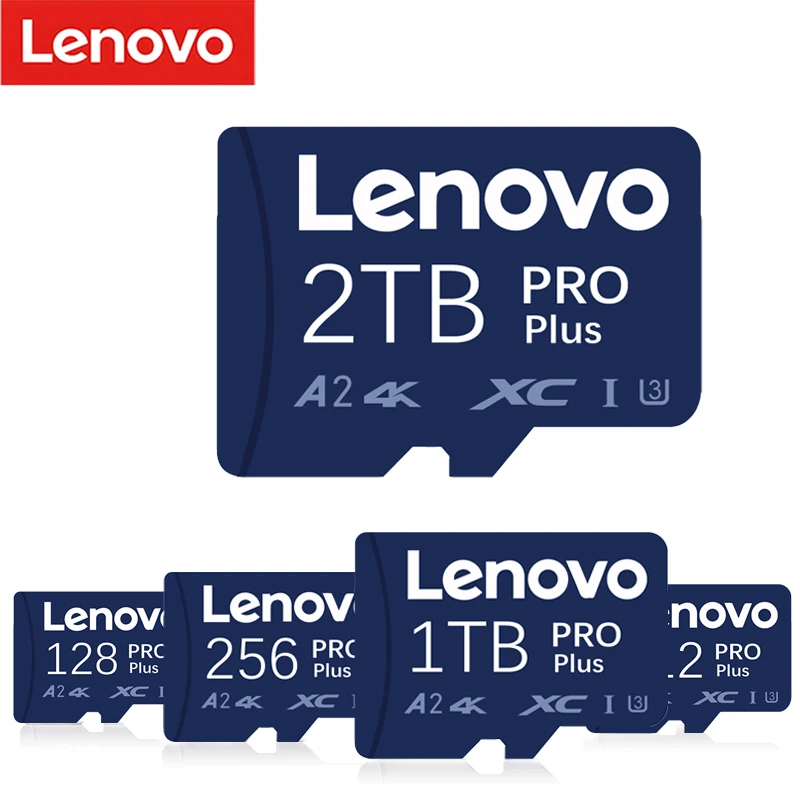 Lenovo-tarjeta Micro TF SD de alta velocidad, memoria de 2TB y 1TB, 128GB, Class10, 512GB, U3, 4K, para cámara de Dron, Steam Deck