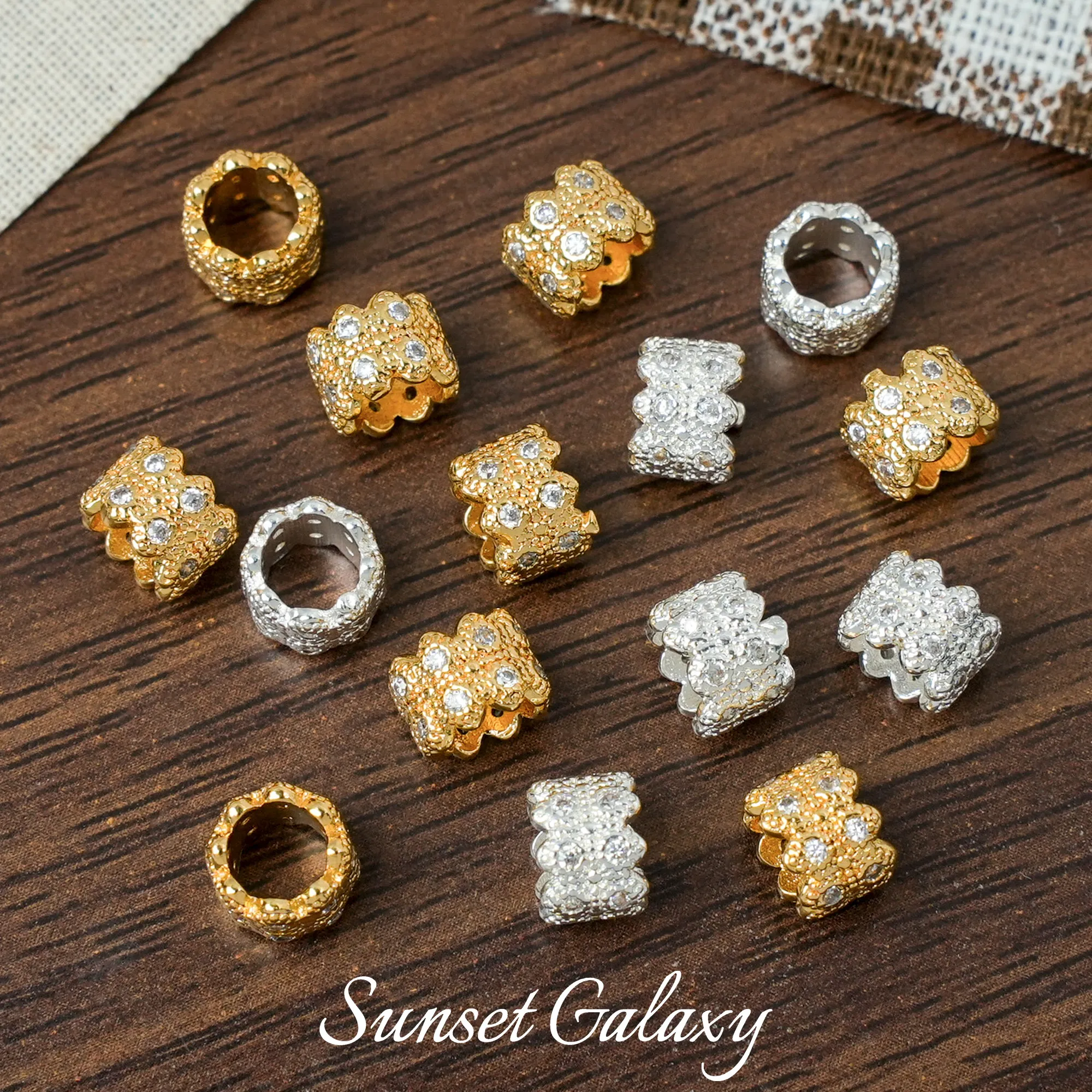 18k Real Gold Plated Zircon Bucket Bead Spacer Handmade DIY Beaded Bracelet Necklace Jewelry Accessories Material