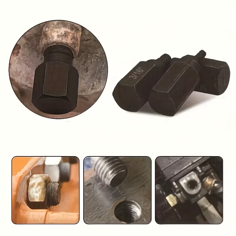 10pcs Industrial Bolt Extractor, Easy to Remove Damaged Bolts and Hex Screws, Alloy Steel Damage Removal Tool Kit