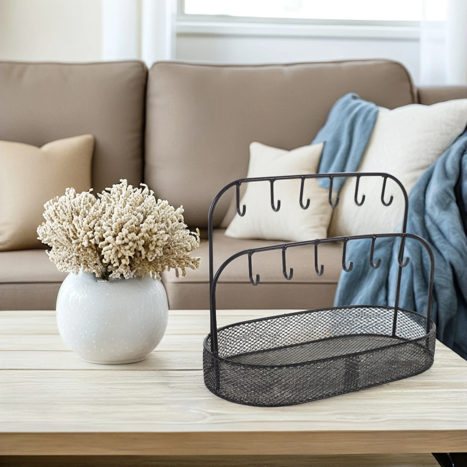 

Shoe Cabinet Key Storage Decorative Box Entryway Organizer Iron Desktop Shelf Storage Container Jewelry Holder Tabletop Baskets