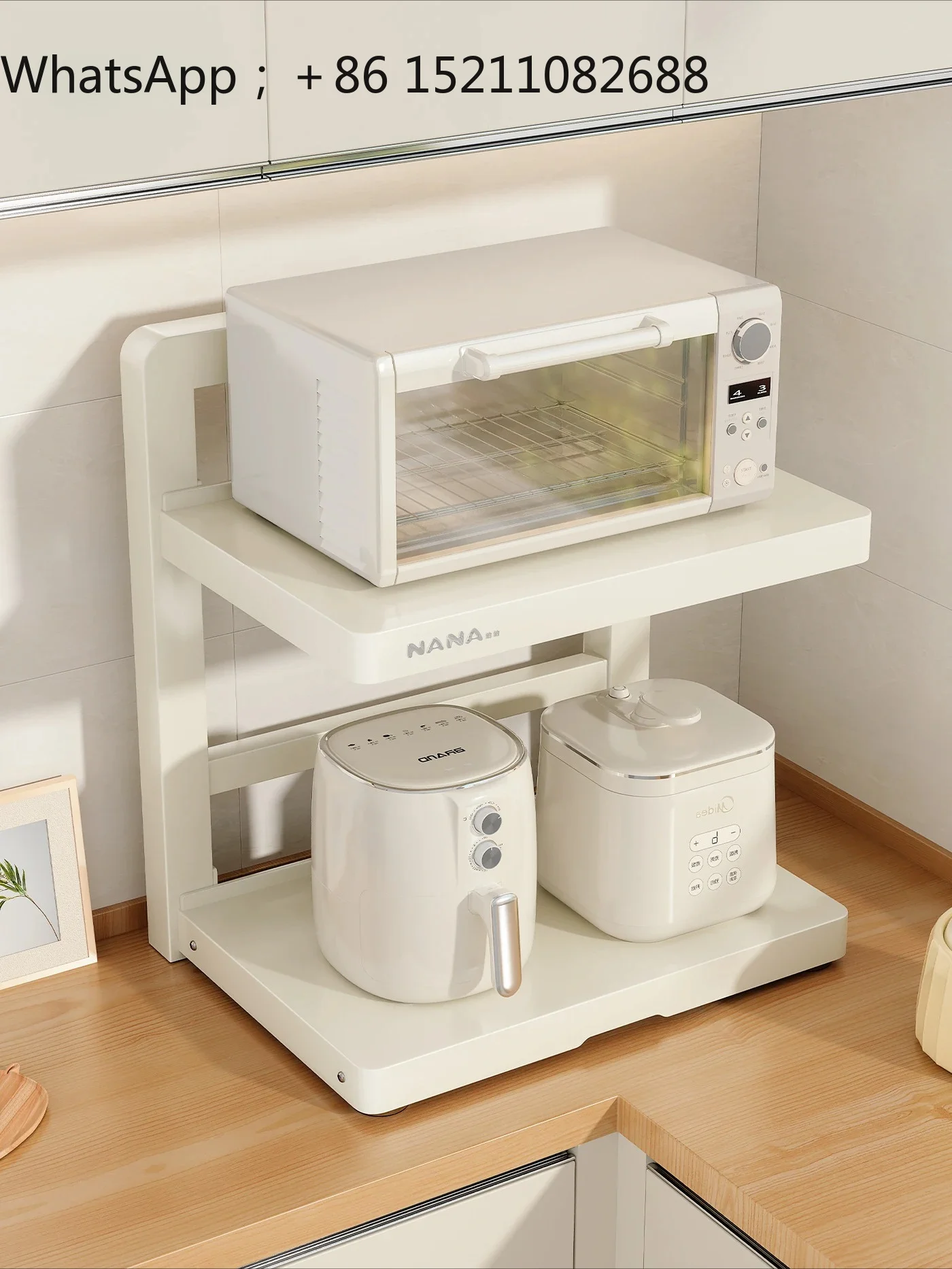 LLY Microwave Oven Shelf Pull-out Rice Cooker Shelf Kitchen Multifunctional Appliances Oven Storage Rack