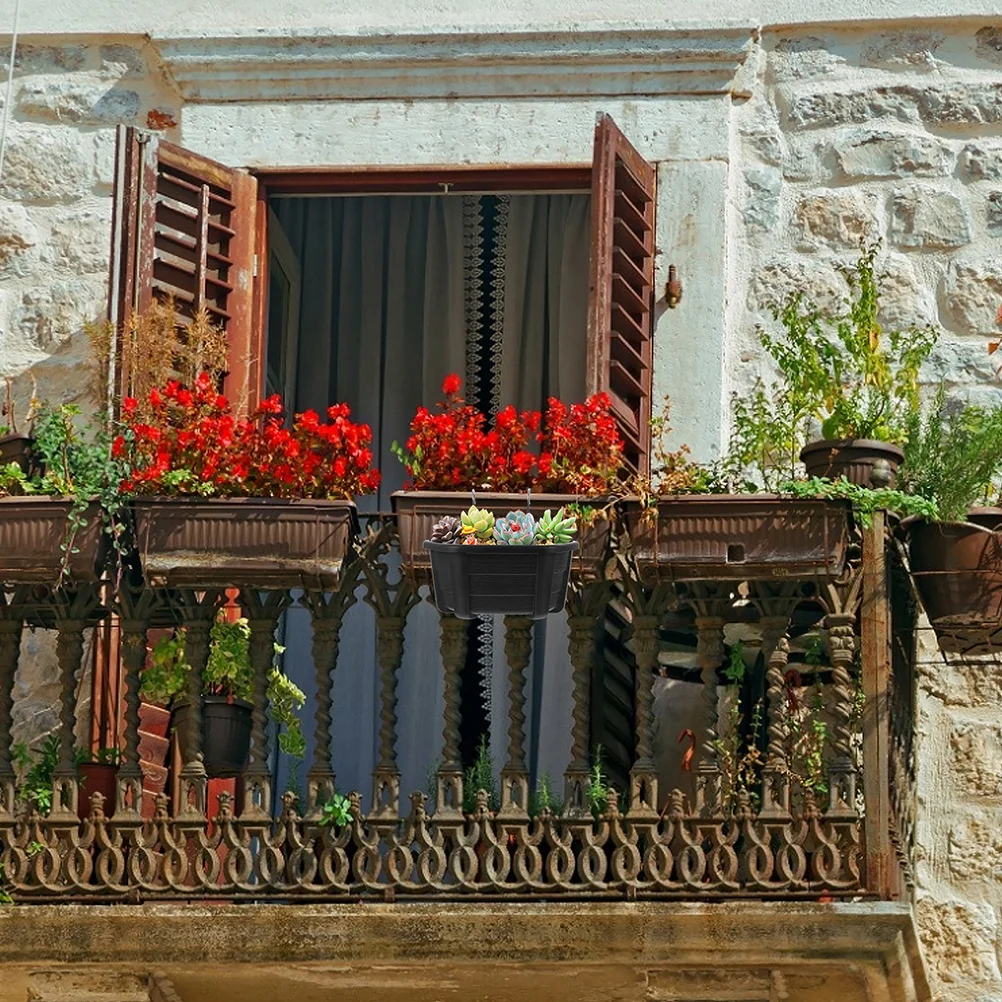 

1Set Wall Mounted Flower Pot Premium Plastic Hanging Planter for Succulents and Flowers Space Saving Garden Decor Plant Holder