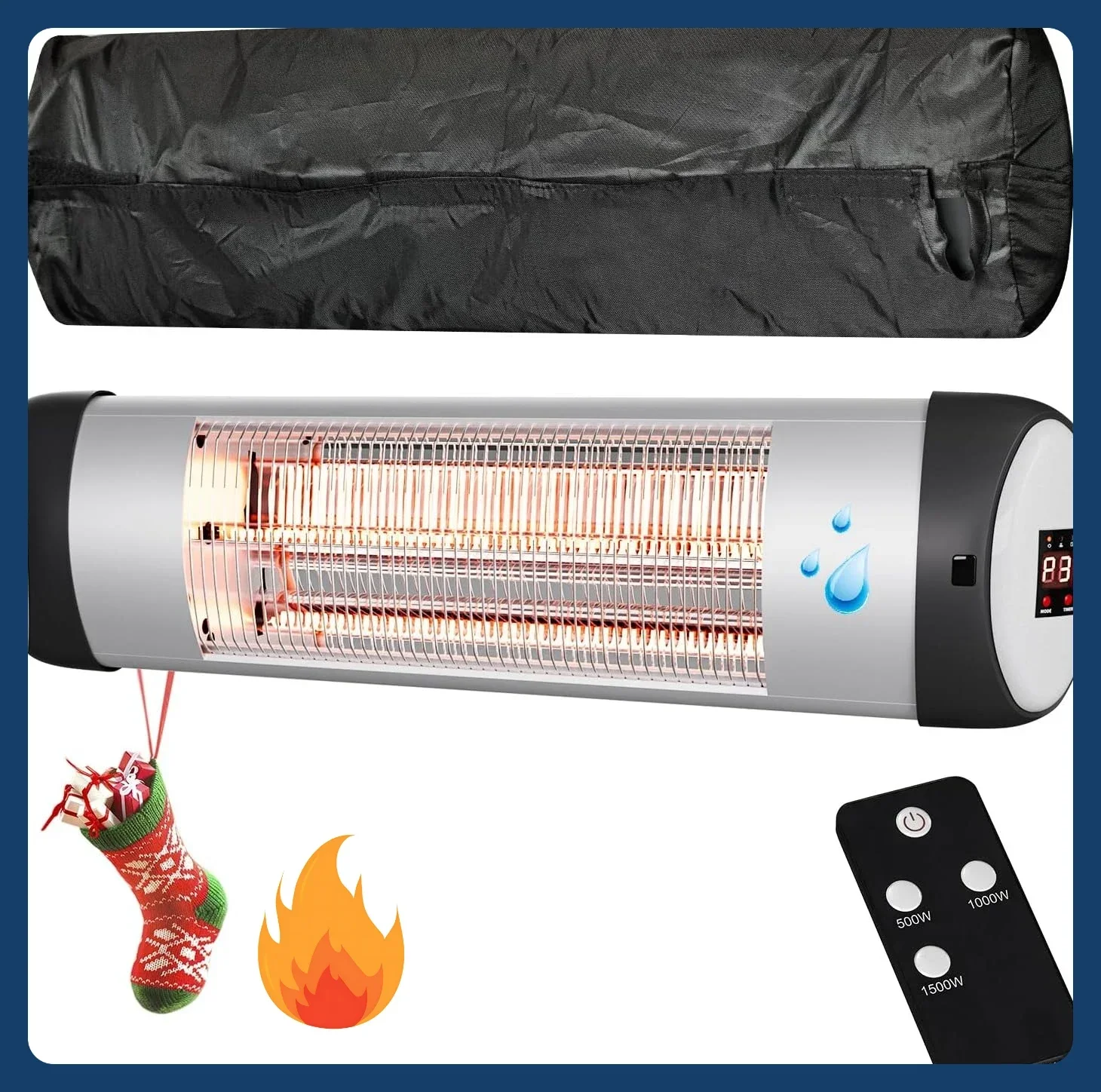 

Ограниченное количество! Уличный обогреватель для патио, настенный обогреватель 1500 Вт, уличные обогреватели для патио, таймер на 24 часа, водонепроницаемый, углеродистый.