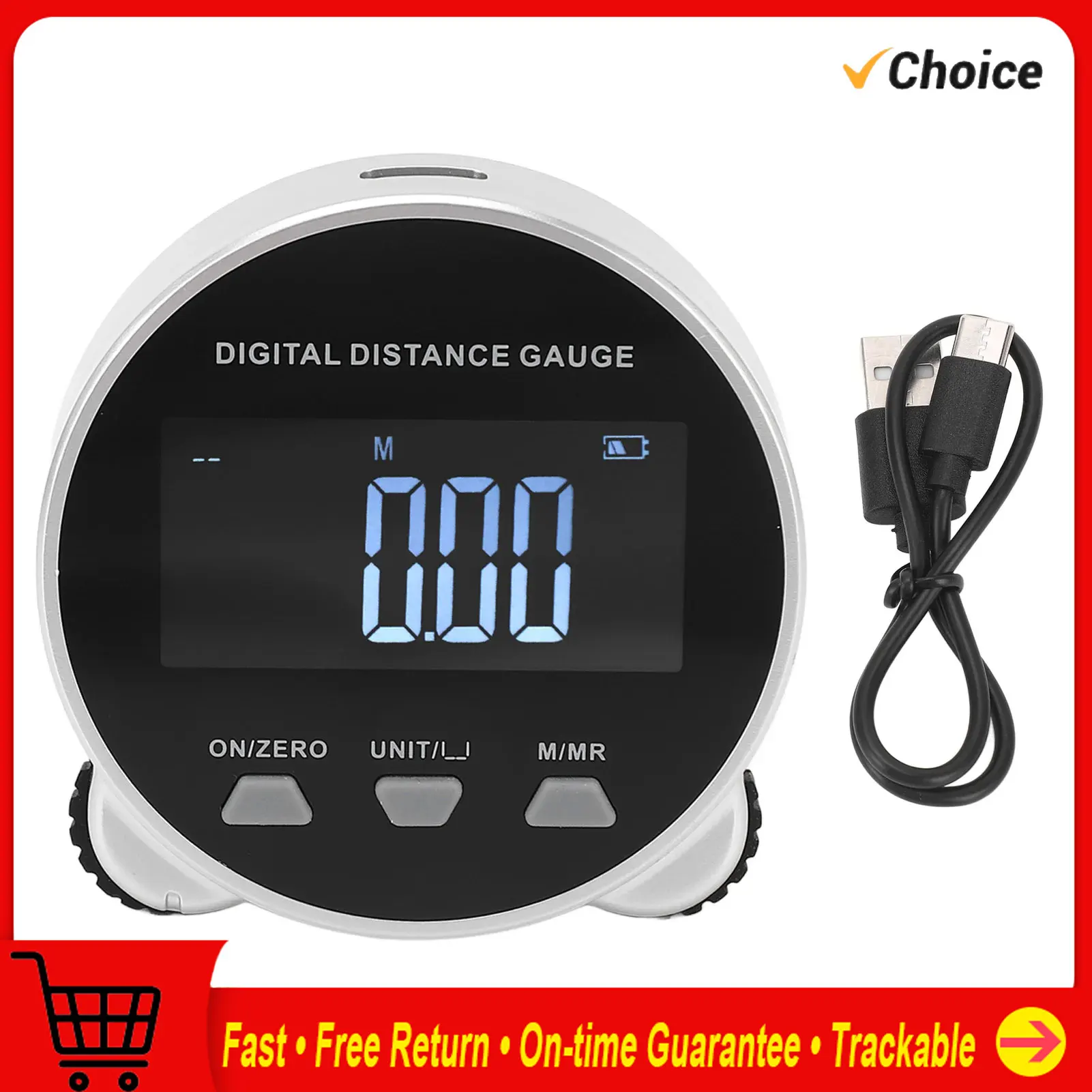 

Digital Distance Gauge Rechargeable LCD Screen Electronic Long Distance Rolling Measuring Tool Distance Measuring Meter