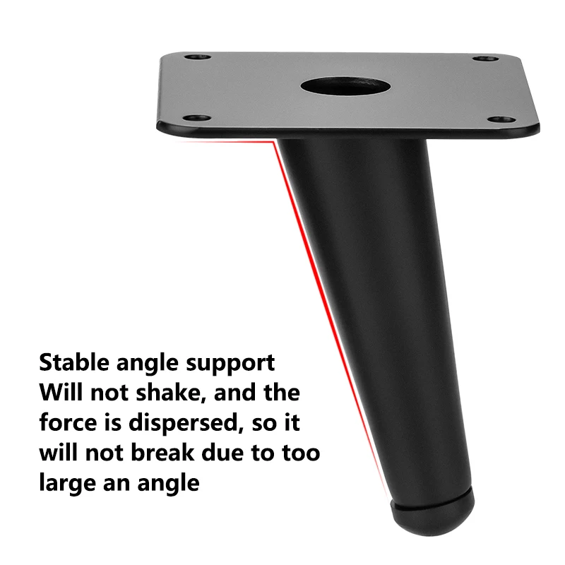 4pcs Furniture Leg For Sofa/Bed/Table/Tv Cabinet/Speaker Black Bevel Furniture Support Legs Quiet Non-Slip 10/12/15/17/20cm