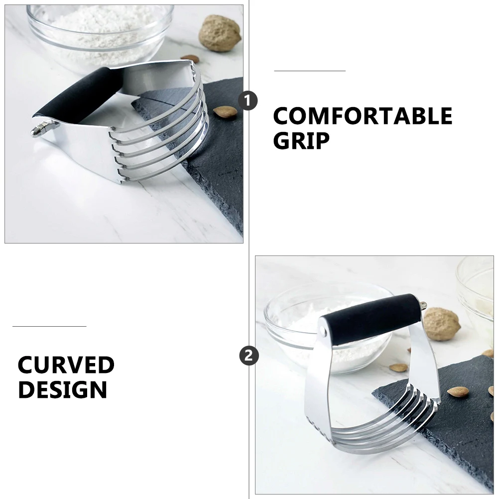 

Stainless Steel Manual Flour Powder Mixer Dough Bench Scraper Pastry Blender Baking Tools Thick Blades Soft Grip