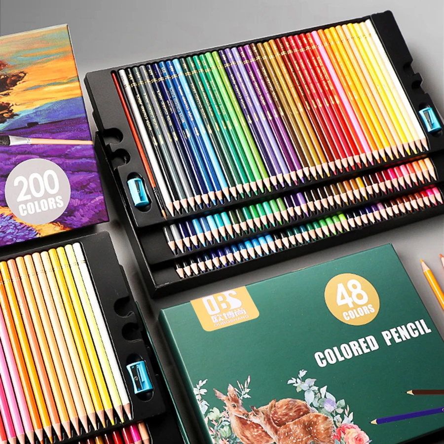 48/72/120/150/200 Colors Professional Colored Pencils Lead Watercolor Drawing Set for Art School Supplies