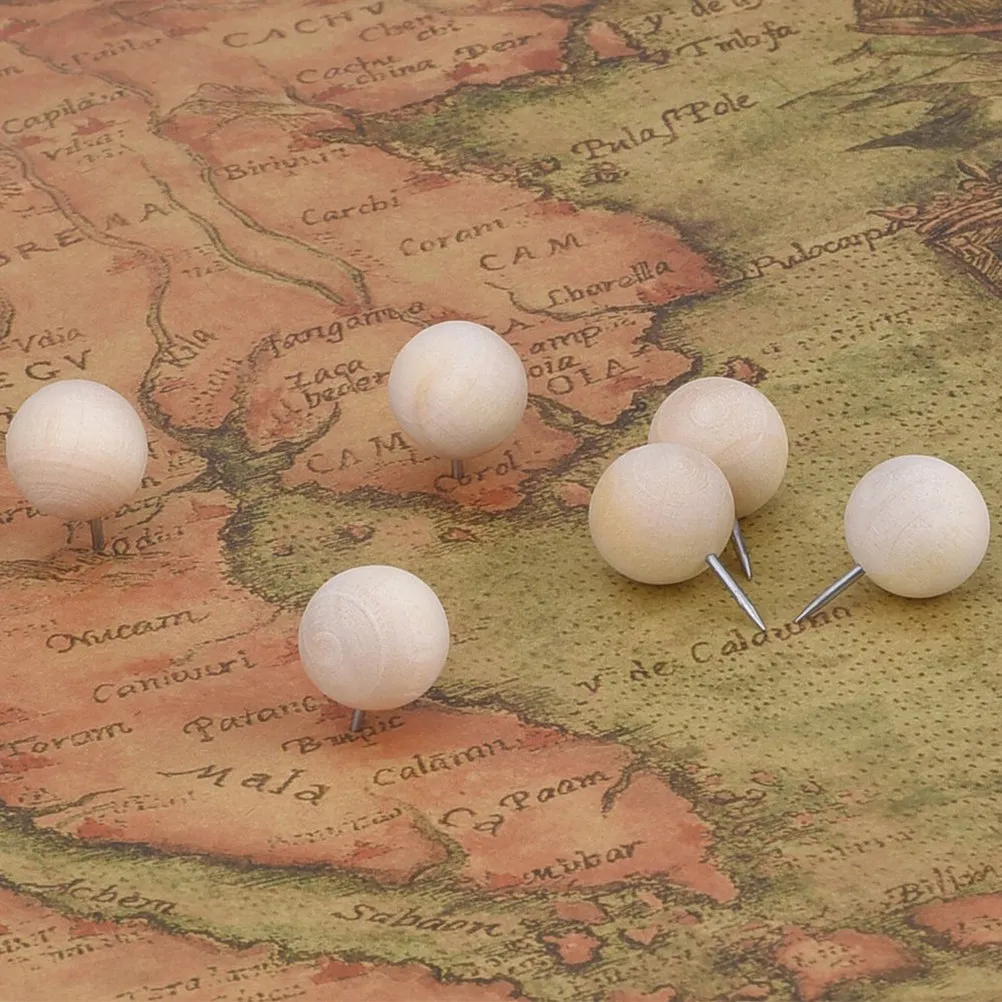 200Pcs Premium Wood Pushpins Eco Friendly Thumbtacks for Bulletin Boards Photos Calendars Childrens Art Projects