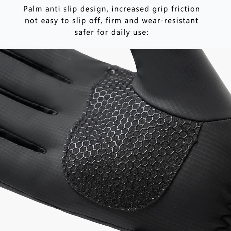 Waterproof Winter Gloves for Men Anti-slip Fleece Lined Warm Mittens for Snow Ski Motorcycle Bike Riding Outdoor Hiking Camping - view 4