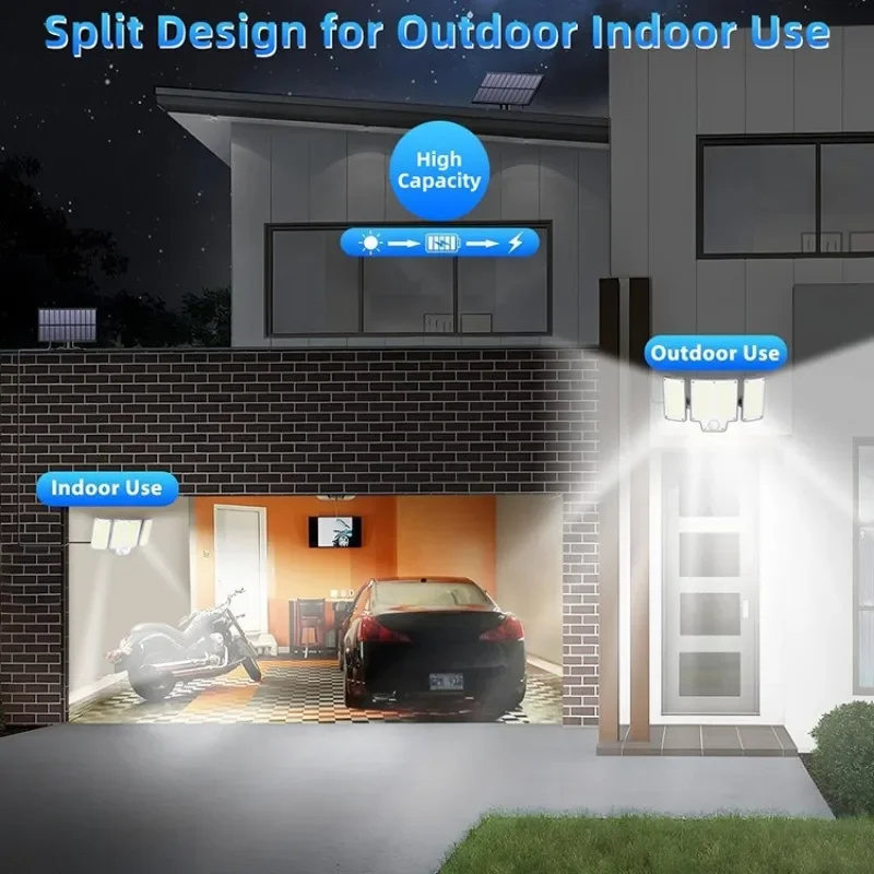 Solar ao ar livre pátio luz, indução do corpo humano, impermeável Split tipo parede luz, iluminação do jardim, rua luz