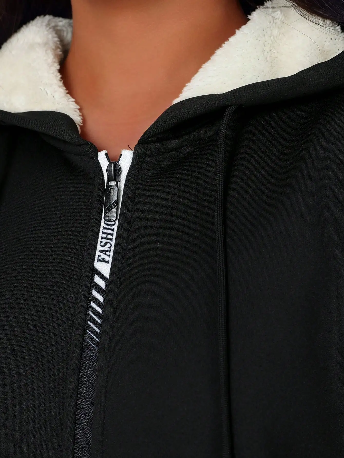 Chaqueta con cremallera y capucha con forro polar para mujer para invierno, ropa informal y al aire libre