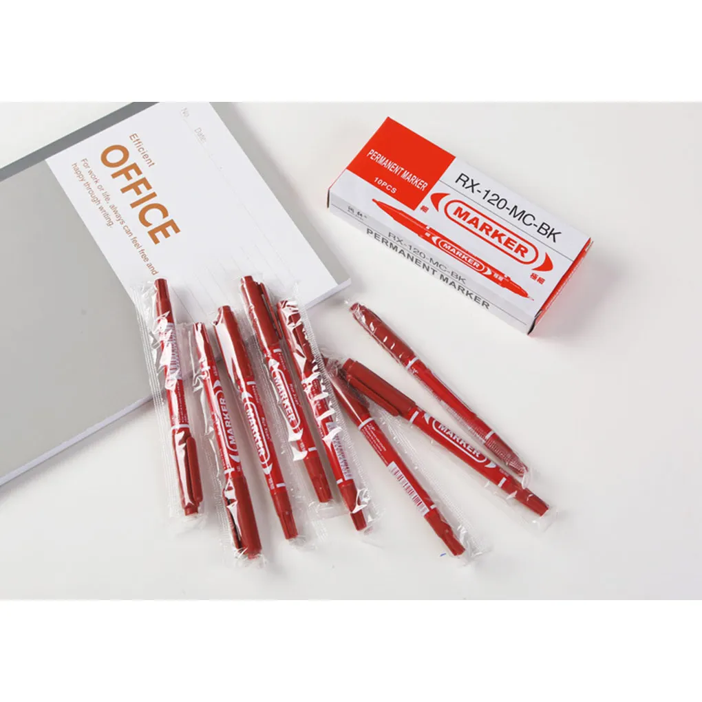 Marker Pen Plastic Rub Resistant Tough Permanent Markers Marking Pens Office Drawing Metal Glass Papers Cardboard