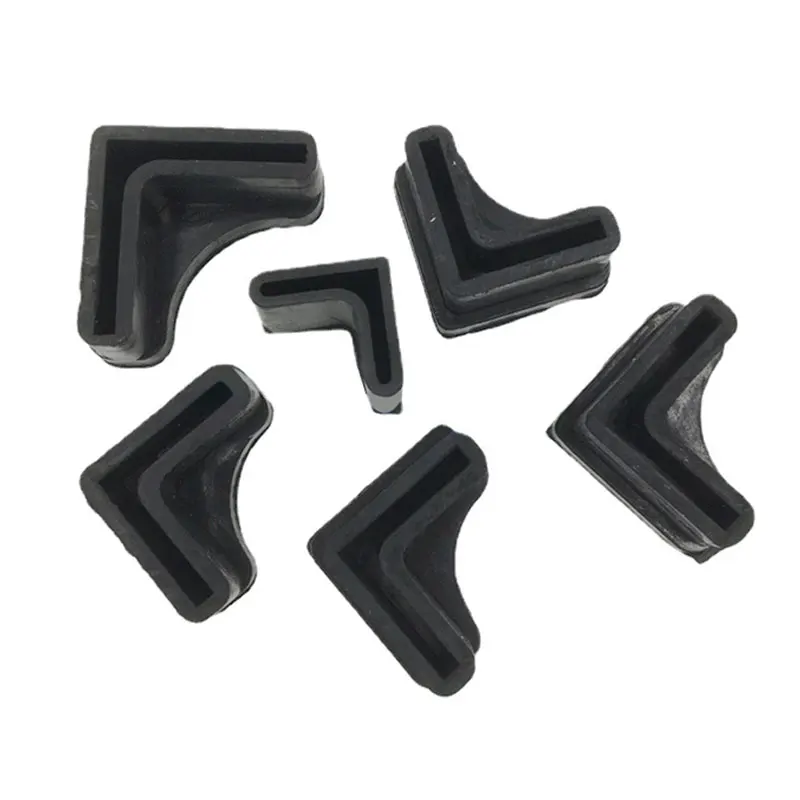 1Pcs L Shaped Angle Iron Foot Pads Non-Slip Floor Protector Black Rubber Angle Iron Caps Steel Frame Leg Pads 3cm 4cm 5cm