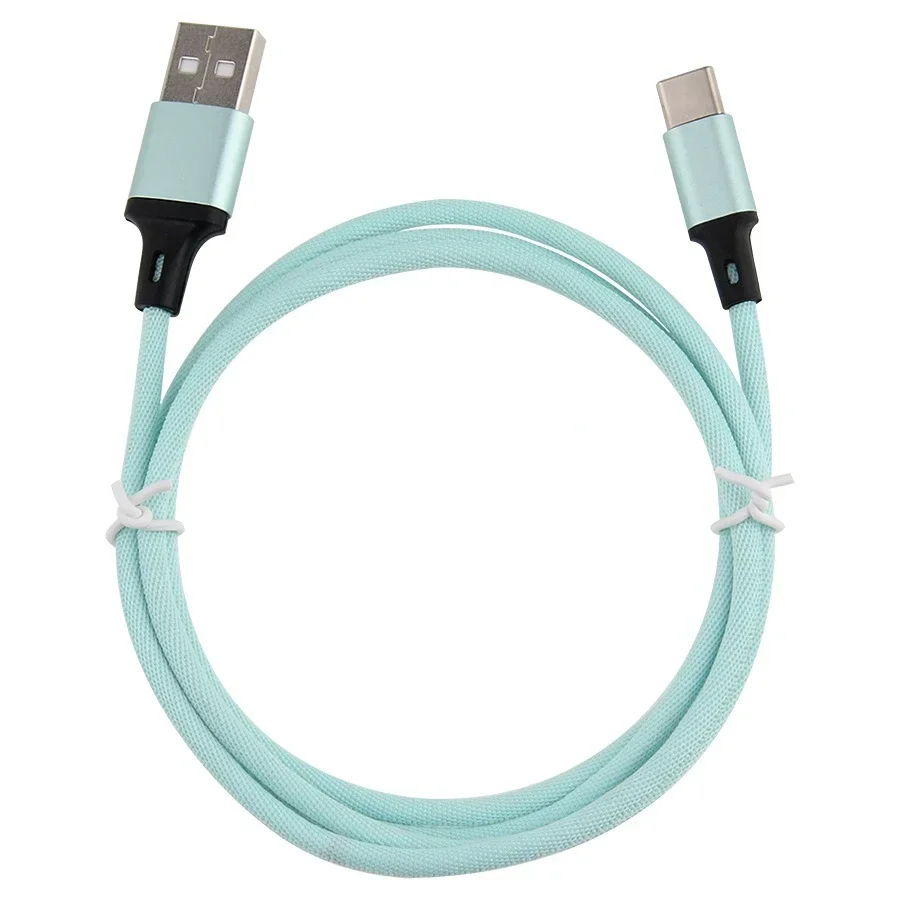 100 قطعة 1 متر نايلون USB نوع C كابل شحن سريع مايكرو مزامنة البيانات شاحن سلك الحبل آيفون سامسونج شاومي الهواتف الذكية