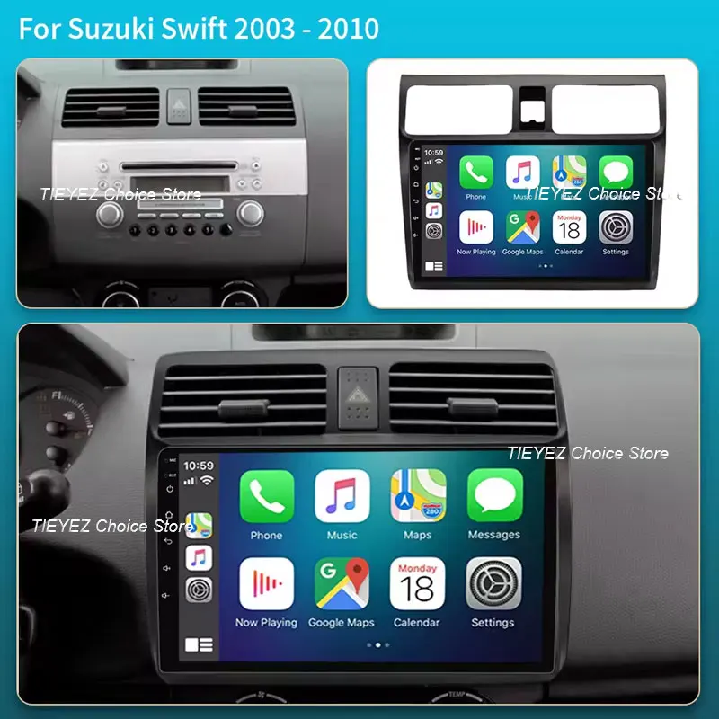 2din Android 16 Car Radio for Suzuki Swift 2003 - 2006 2007 2008 2009 2010 Multimedia Player Carplay Stereo GPS DVD Head Unit