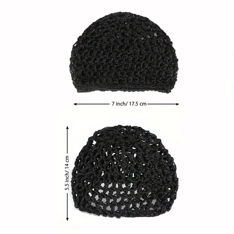 2 Buah/1 Buah Topi Rajut Rayon Jaring Rambut Rajut Jaring Ornamen Penutup Jaring Rambut Wanita Pendek Tebal untuk Tidur
