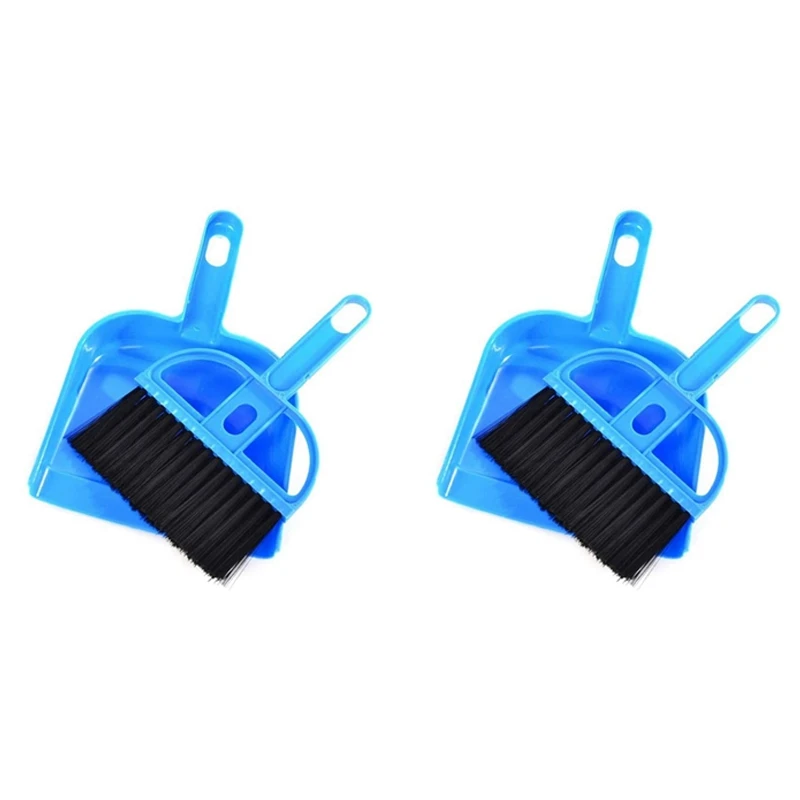 2X Mini Dust Pan And Brush Set For Guinea Pig Toys, Hamster Cleaner Hedgehog Supplies, Small Broom And Dust Dust