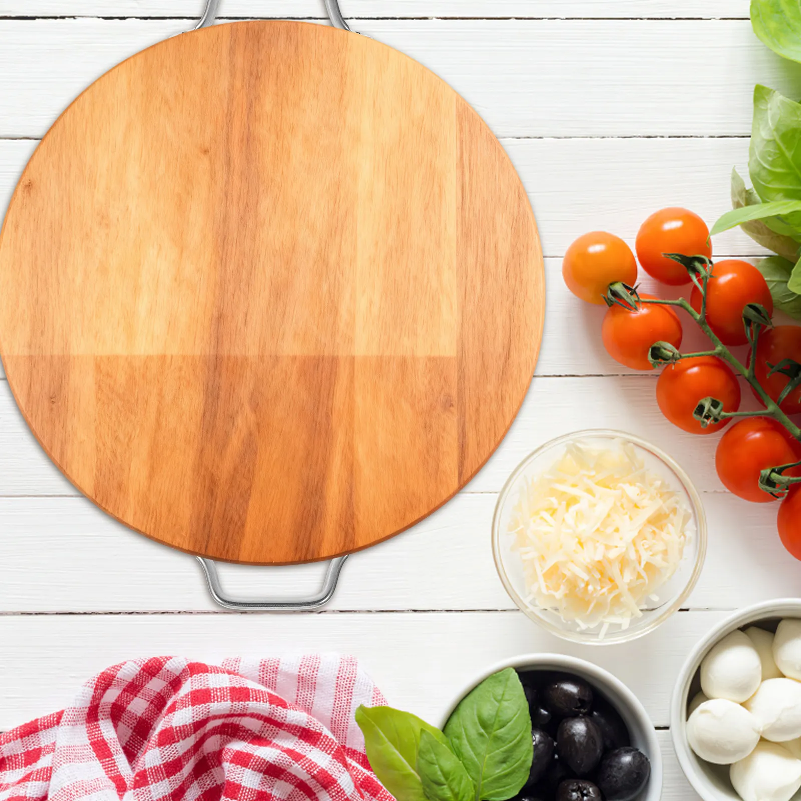 2Sets Stainless Steel Solid Handles Ergonomic Kitchen Board Hardware for Cutting Vegetable Cheese Charcuterie Serving Tray