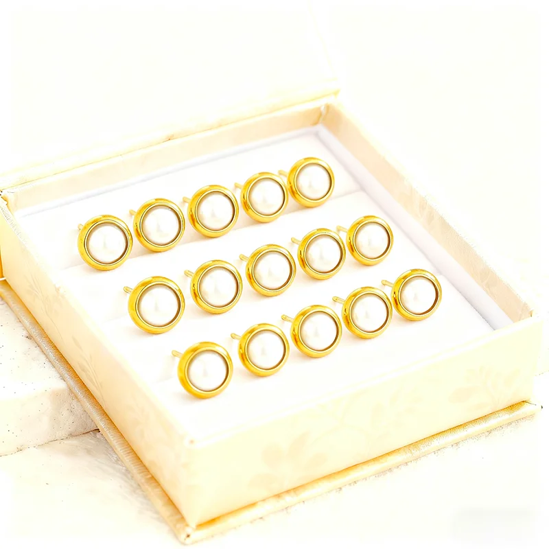 12 Pcs Deep Turquoise Stud Earrings Packed In Jewelry Box, Trendy Fashion Jewelry For Women Girls Wardrobe