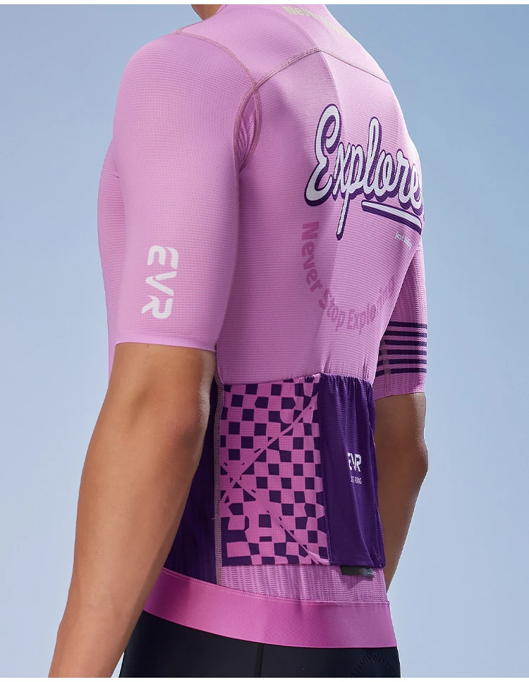 EVR Herren Sommer-Radtrikot Kurzarm-Rennrad-Oberteil Schnelltrocknendes MTB-Mountainbike-Shirt mit Taschen – Detail 14