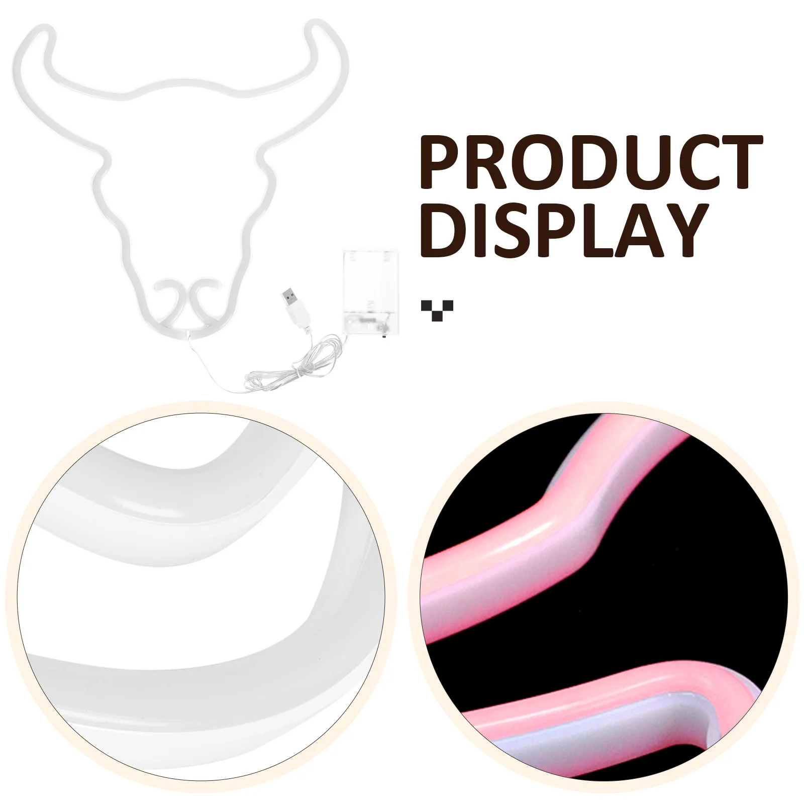 

Plastic Cow Head LED Neon Lamp Durable Wear Resistant Material Energy Saving Suitable Hotel Mall Home Gathering