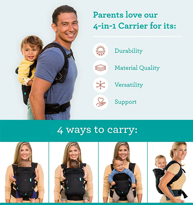 Advanced 4-in-1 Baby Carrier Strap Multifunctional Convertible And Washable Ergonomic Lumbar Stool Baby Carrier Strap