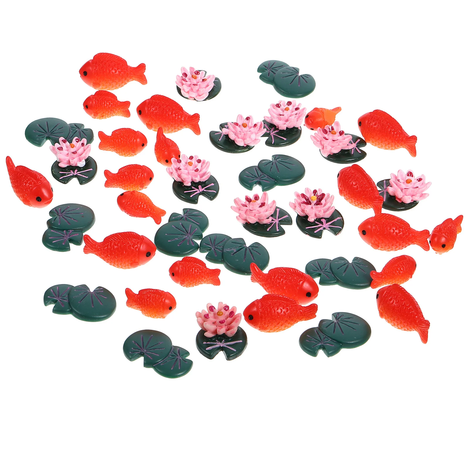 

1Set Mediterranean Style Small Fish Goldfish Resin Ornament Lotus Leaf Decoration Outdoor Garden Party Decor Miniatures