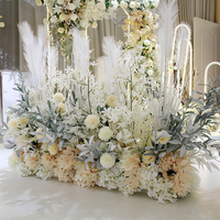 Custom Champagne Wedding Flower Arrangement Stage Background Arch Decoration Road Leading Flower Row Party Event Window Display