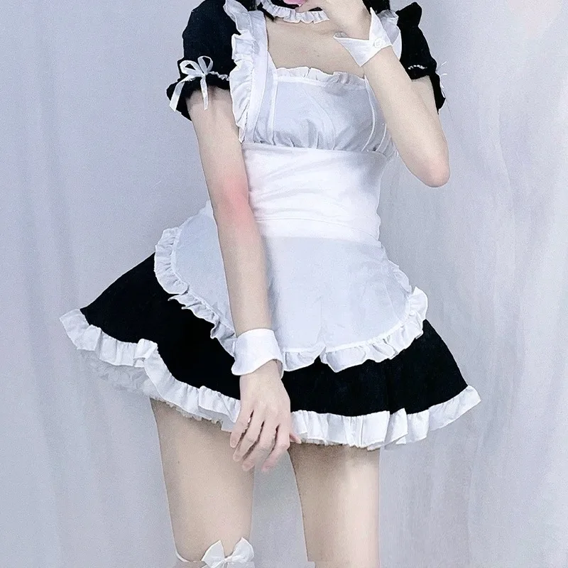 Original Japanese Anime Fate Sky Spring Hino Dome Maid Dress Lolita Dress Cute Style Dome Girl Dress Halloween Carnival Outfit