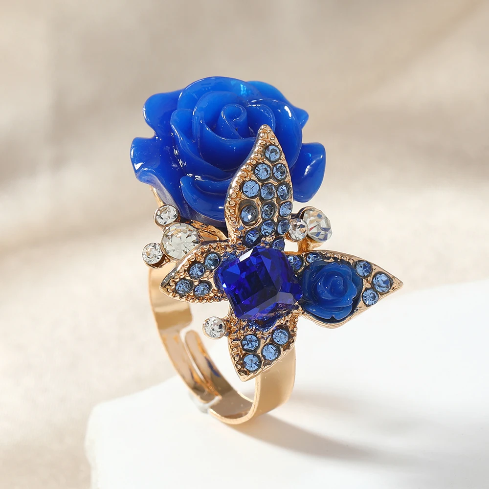 Ethnic style butterfly rose ring, retro Bohemian alloy, fashionable and personalized hot selling bracelet