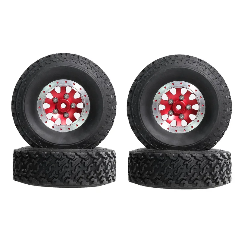 عجلات MN Beadlock متوافقة مع موديلات WPL C14 C24 - جنوط معدنية مع إطارات إسفنجية ملتصقة مسبقًا لزاحف RC 1/12 1/16 #3