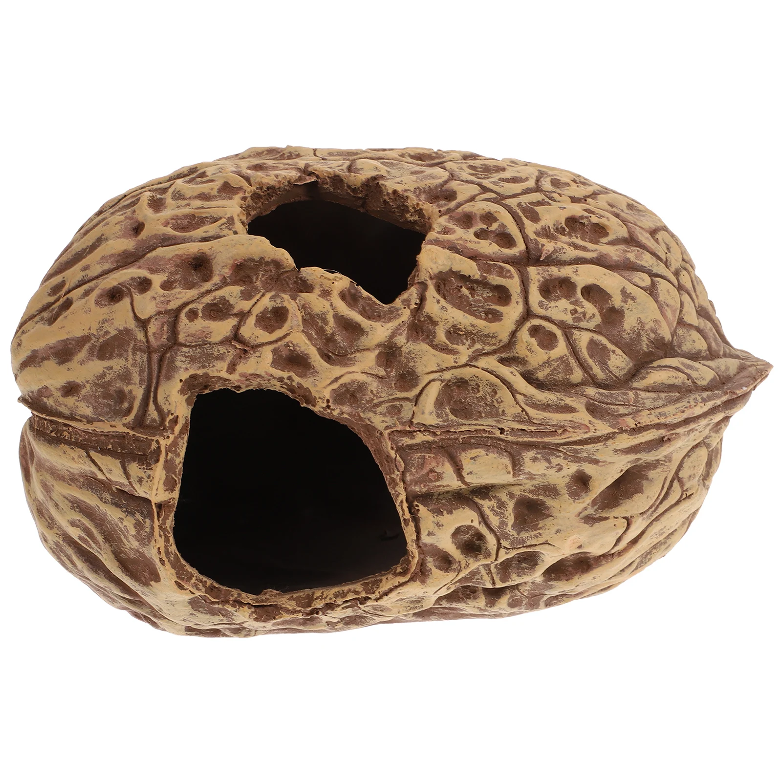 

Walnut Hide House Fish Shelter Aquarium Decoration Cave Resin Fresh Water Tank Ornament Betta Shrimp Pet Supplies