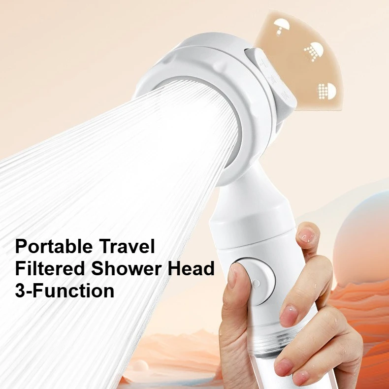 

Портативная дорожная насадка для душа с фильтром, 3 режима, универсальный распылитель для душа, аксессуар для душа, бытовая ручная насадка для душа